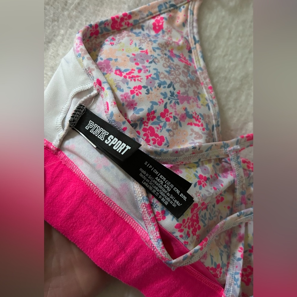 Victoria Secret Pink Floral Sports Bra & Leggings Set with Side Pockets Size: S - Picture 5 of 6